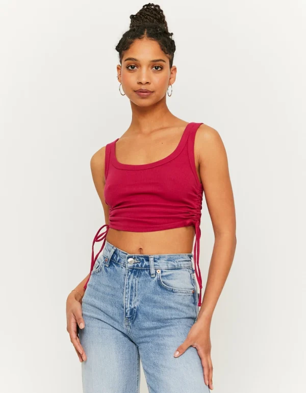 TALLY-WEIJL - גופיית קרופ עם קשירה בצדדים – SSLCOMERLAIR – pnk209 – 1