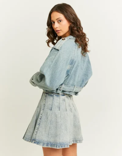 ג’קט Cropped Denim Trench Coat