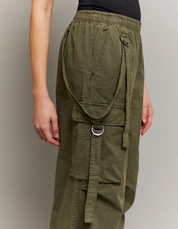 TALLY-WEIJL - מכנסי Cargo Wide Leg בגזרה גבוהה – SPACOLOREMT – grn022 – 2