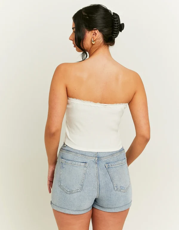 TALLY-WEIJL - סטרפלס קרופ טופ – SSLCOLABANAQ – whi006 – 1