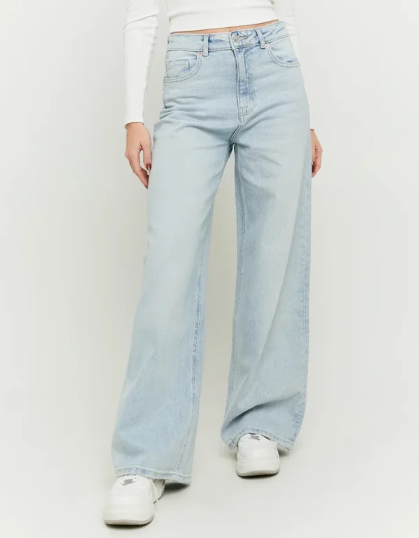 TALLY-WEIJL - ג'ינס WIDE LEG בגזרה גבוהה – SPADEWACKIE4BL00 – blu408 – 1