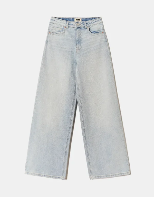 TALLY-WEIJL - ג'ינס WIDE LEG בגזרה גבוהה – SPADEWACKIE4BL00 – blu408 – 4