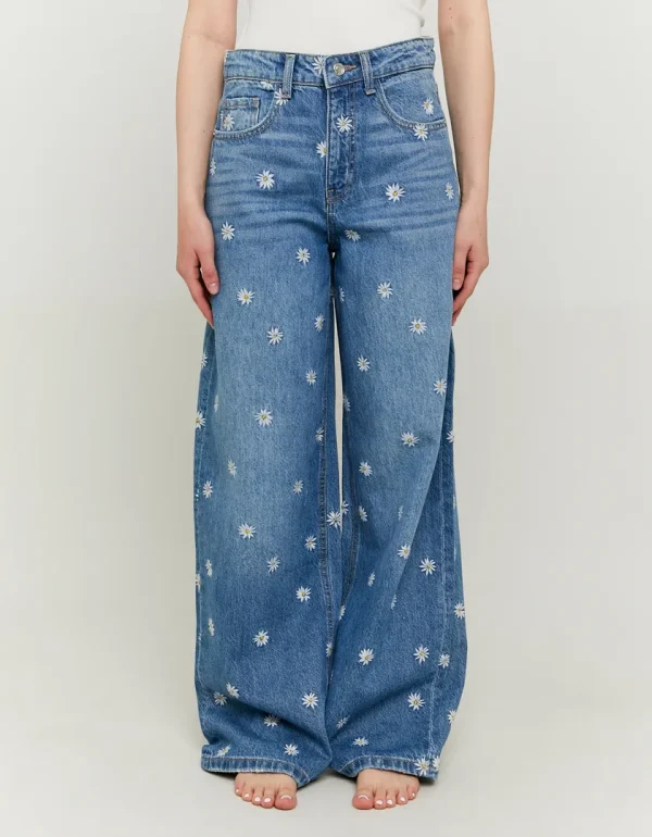 TALLY-WEIJL - ג'ינס עם רקמה של פרחים – SPADECABANAEHLM – blu289 – 1